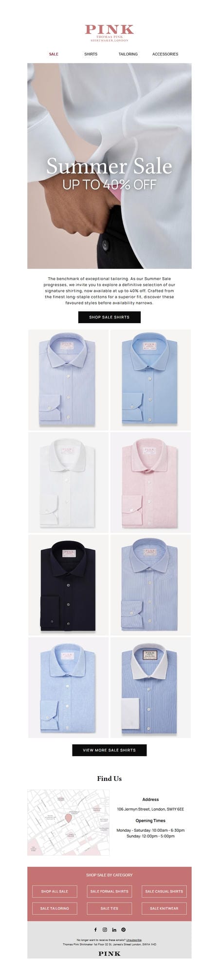 邮件模板创意 Thomas Pink Shirtmaker 118
