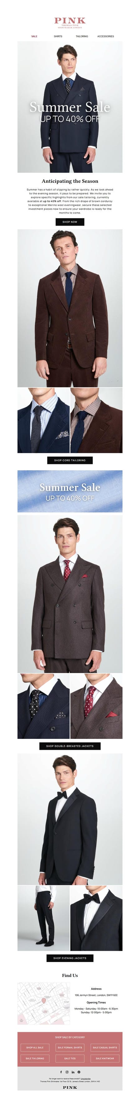 邮件模板创意 Thomas Pink Shirtmaker 120