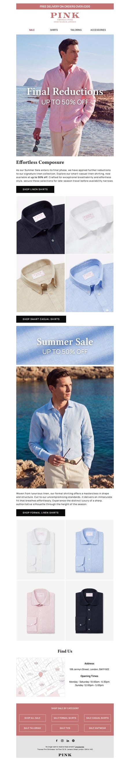 邮件模板创意 Thomas Pink Shirtmaker 121