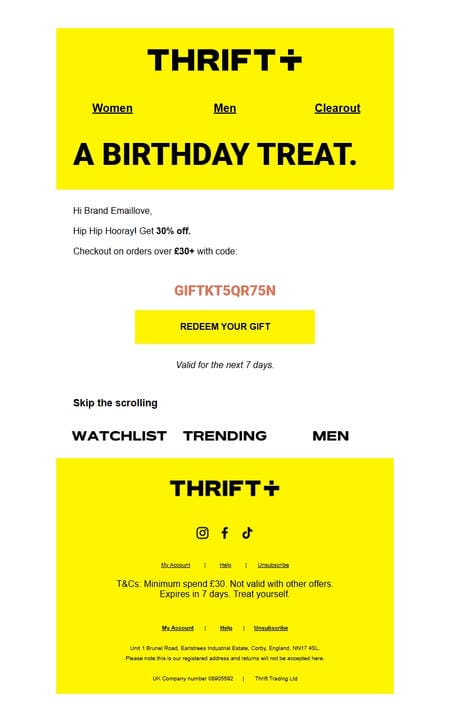 邮件模板创意 Thrift 63