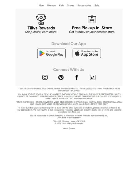 邮件模板创意 Tillys 452