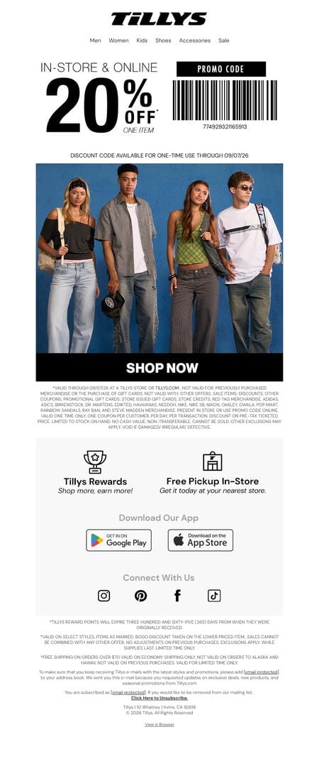邮件模板创意 Tillys Rewards 40