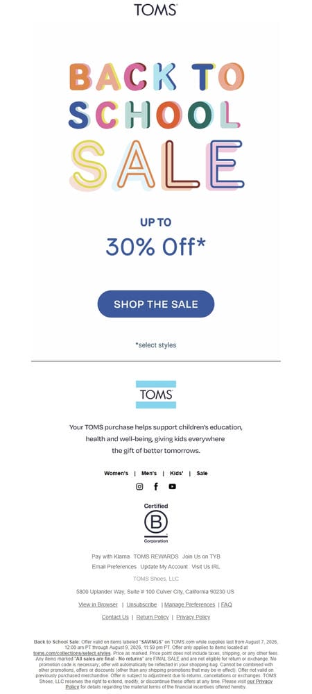 邮件模板创意 Toms 713