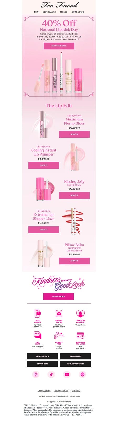 邮件模板创意 Too Faced Cosmetics 97