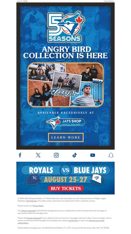 邮件模板创意 Toronto Blue Jays 33