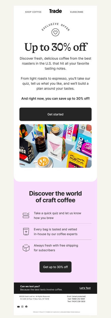 邮件模板创意 Trade Coffee 17