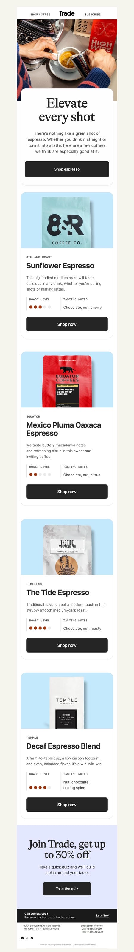 邮件模板创意 Trade Coffee 18