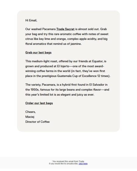 邮件模板创意 Trade Coffee 20