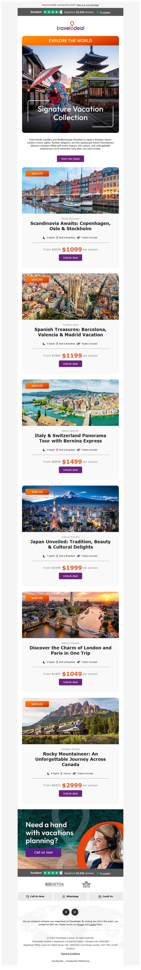 邮件模板创意 Travelodeal 16