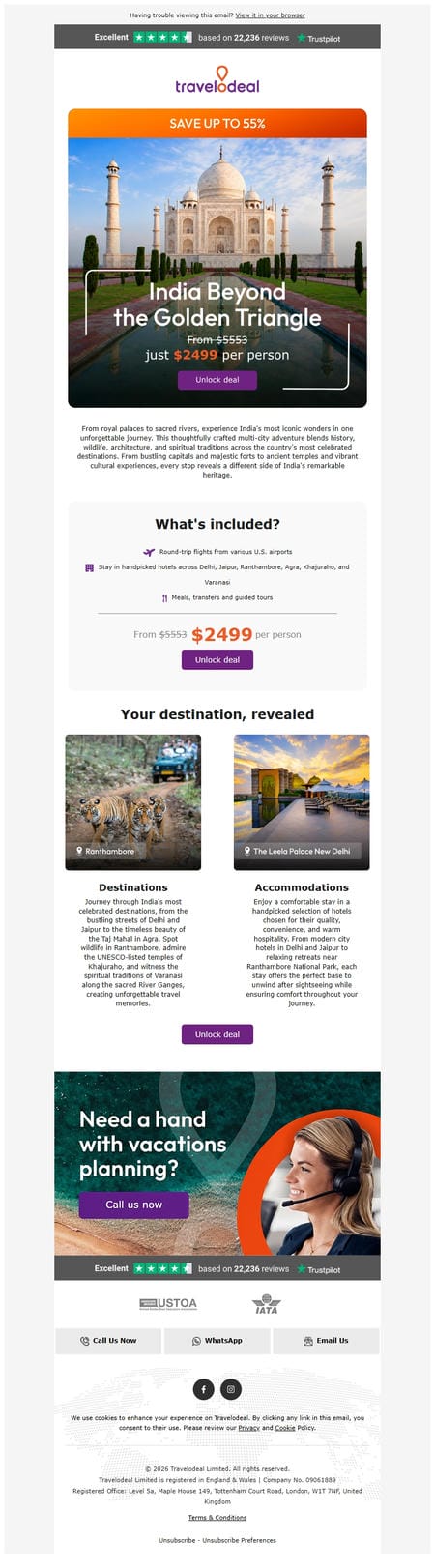 邮件模板创意 Travelodeal 17