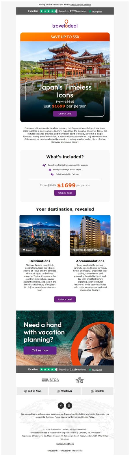 邮件模板创意 Travelodeal 19