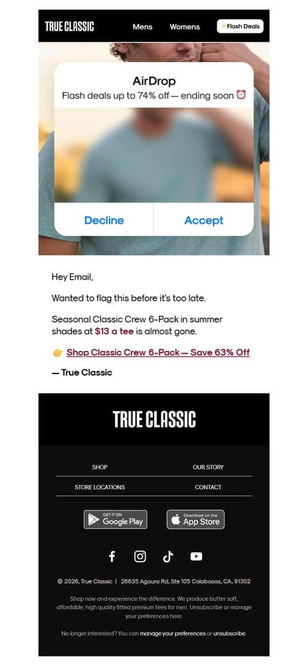 邮件模板创意 True Classic 408