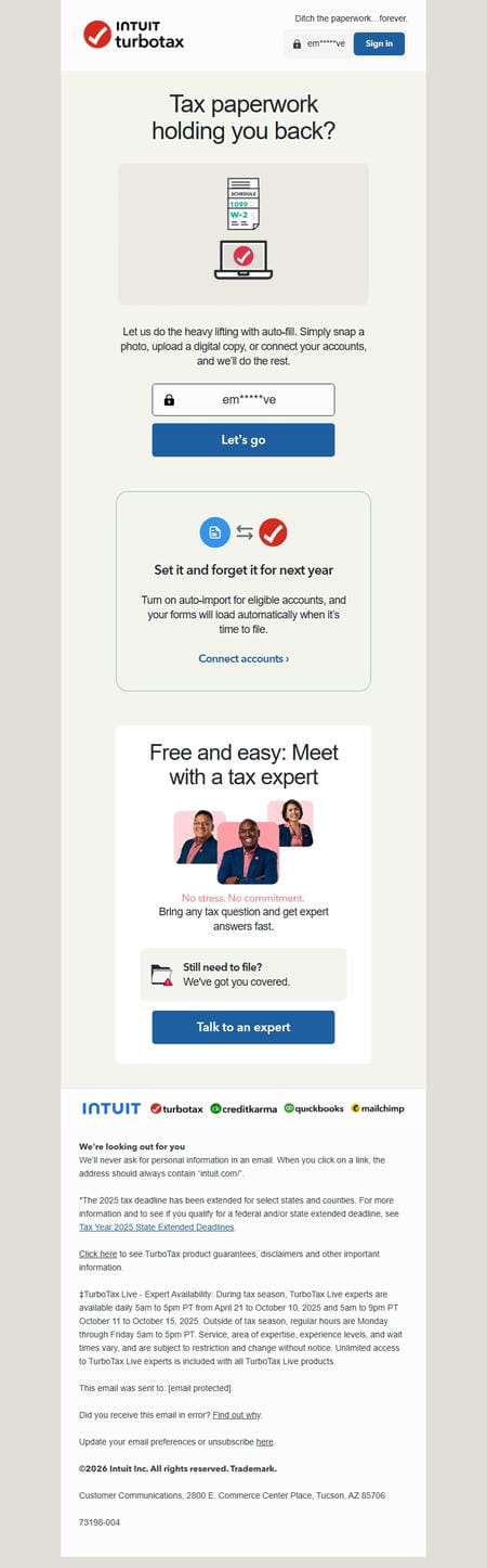 邮件模板创意 Turbotax 49