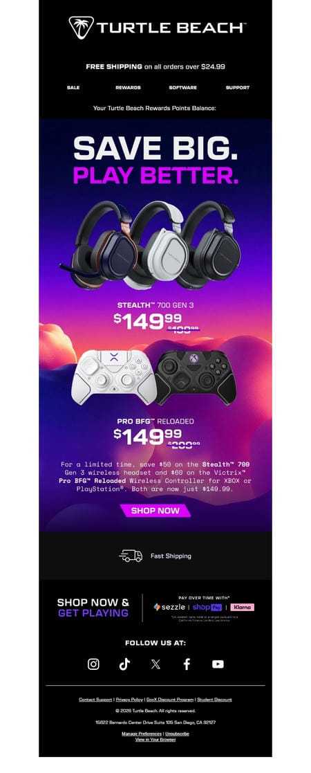 邮件模板创意 Turtle Beach Gaming 11