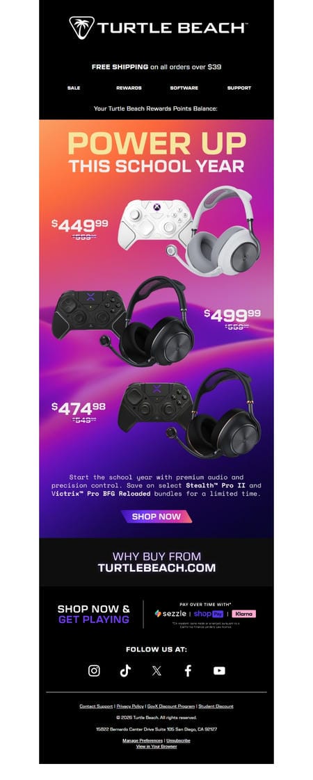 邮件模板创意 Turtle Beach Gaming 9