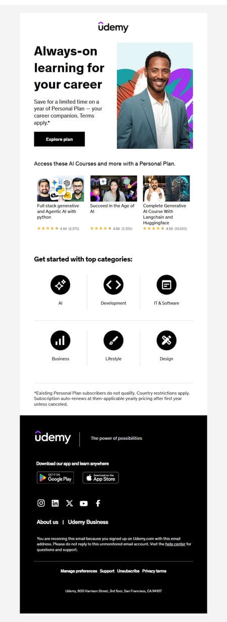 邮件模板创意 Udemy 150