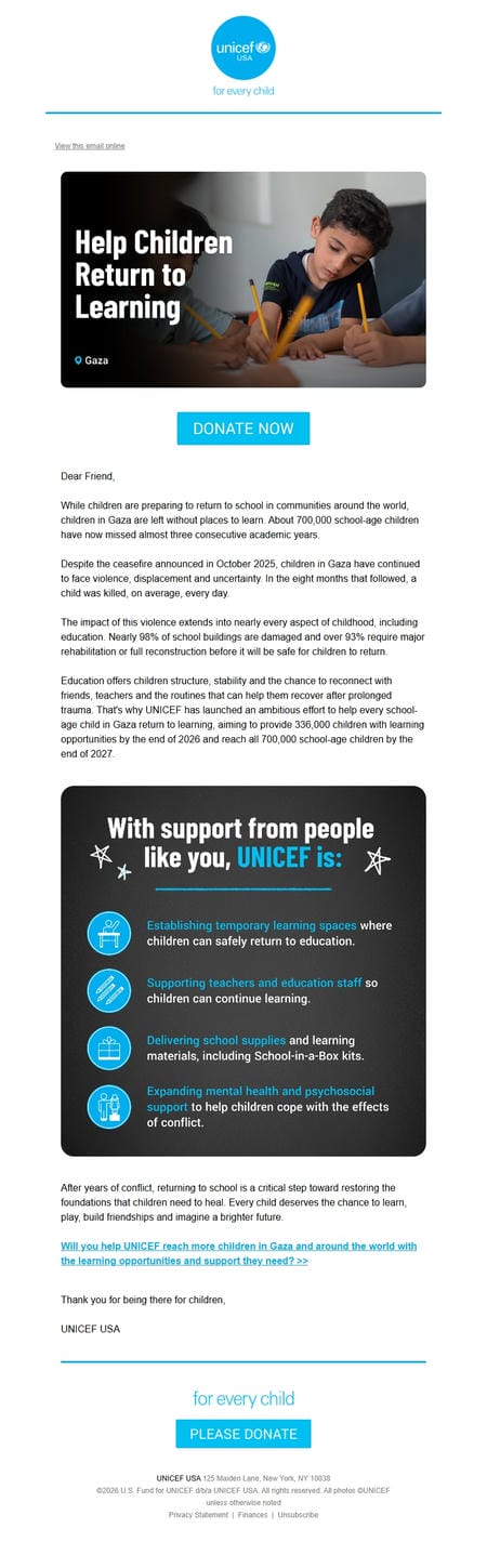 邮件模板创意 Unicef Usa 17