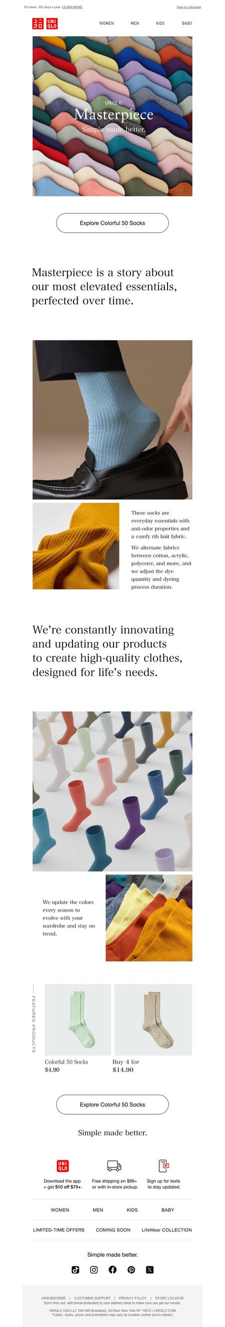 邮件模板创意 Uniqlo 525