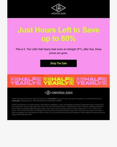 邮件模板创意 Universal Audio 8