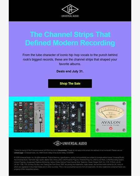 邮件模板创意 Universal Audio