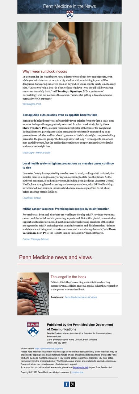邮件模板创意 University Of Pennsylvania Health System 12