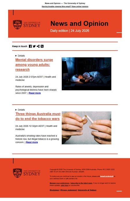 邮件模板创意 University Of Sydney Media Office 612
