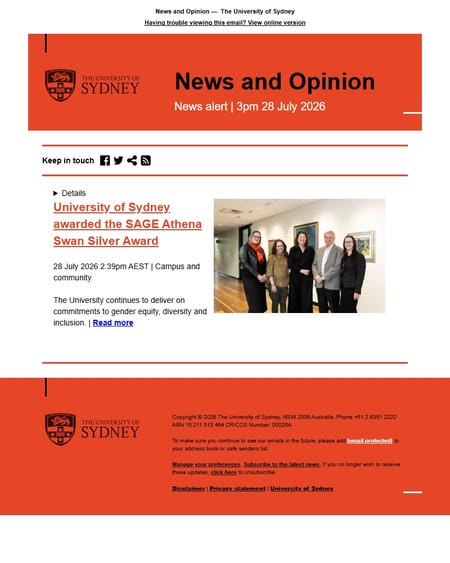 邮件模板创意 University Of Sydney Media Office 615