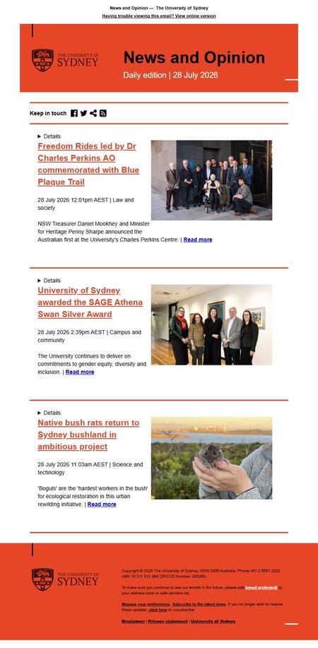邮件模板创意 University Of Sydney Media Office 616