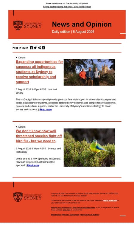 邮件模板创意 University Of Sydney Media Office 625