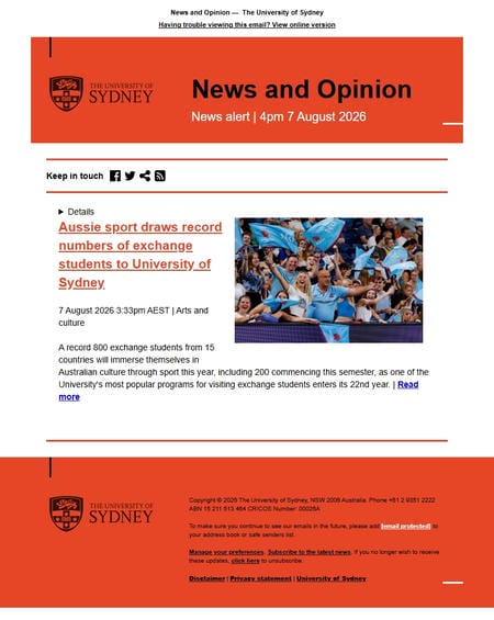 邮件模板创意 University Of Sydney Media Office 626