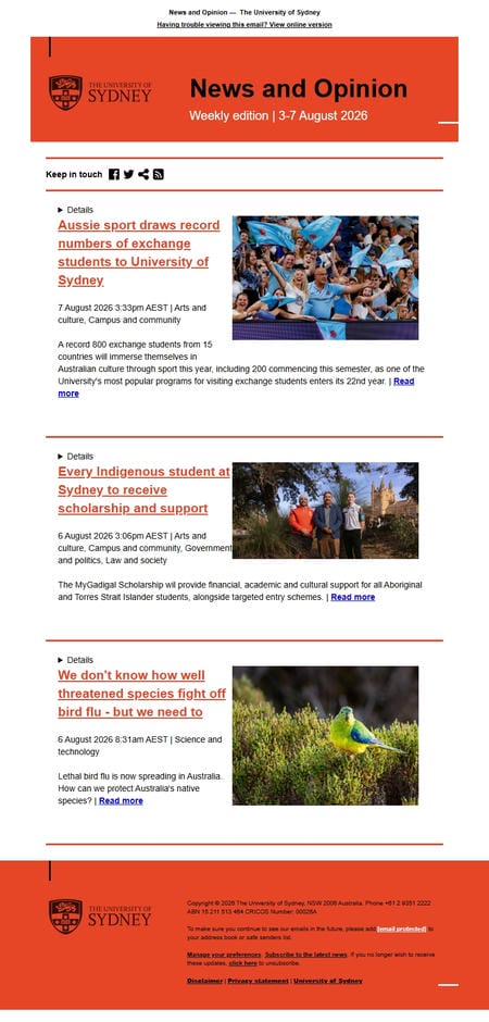 邮件模板创意 University Of Sydney Media Office 628