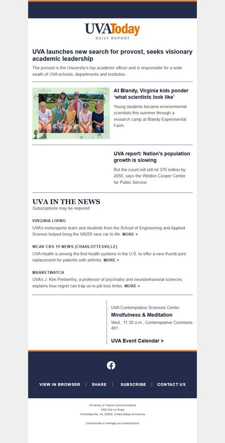 邮件模板创意 Uva Today Daily Report 83