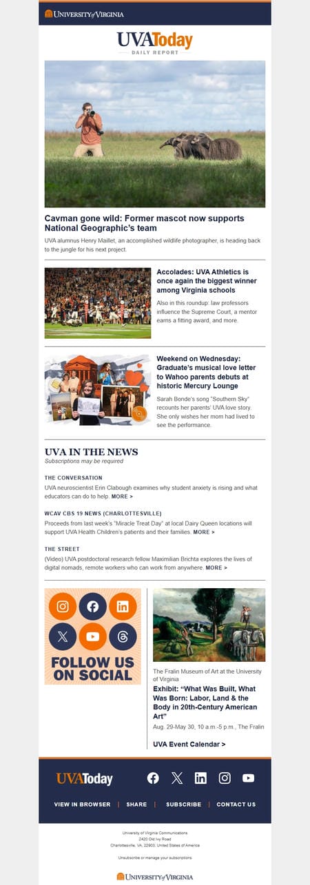 邮件模板创意 Uva Today Daily Report 87