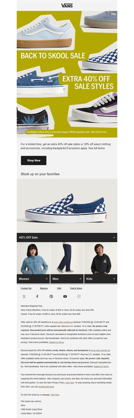 邮件模板创意 Vans 249