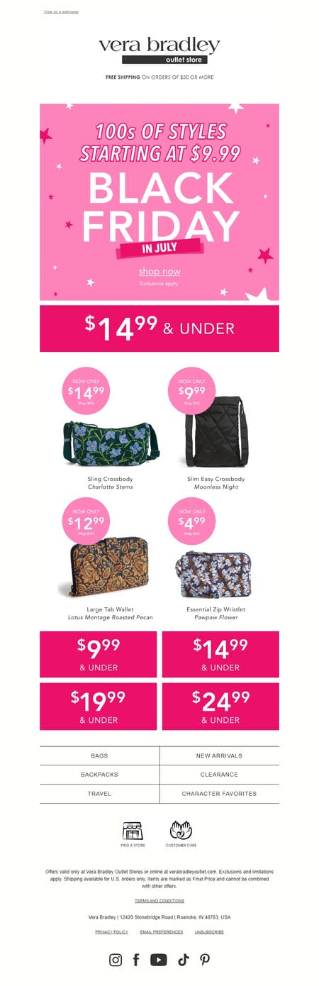 邮件模板创意 Vera Bradley Outlet Store 49