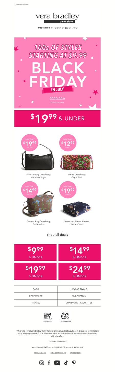 邮件模板创意 Vera Bradley Outlet Store 51