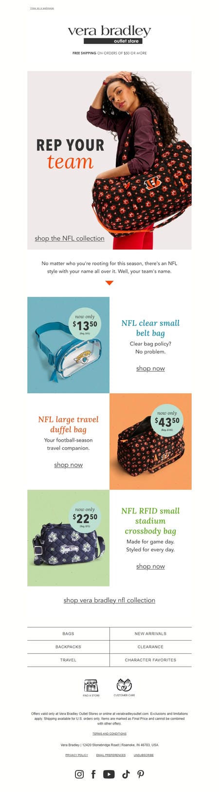 邮件模板创意 Vera Bradley Outlet Store 53