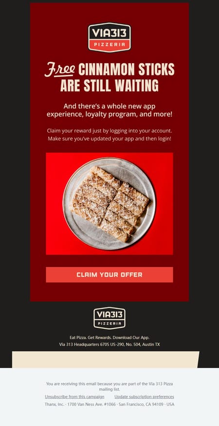 邮件模板创意 Via 313 Pizza