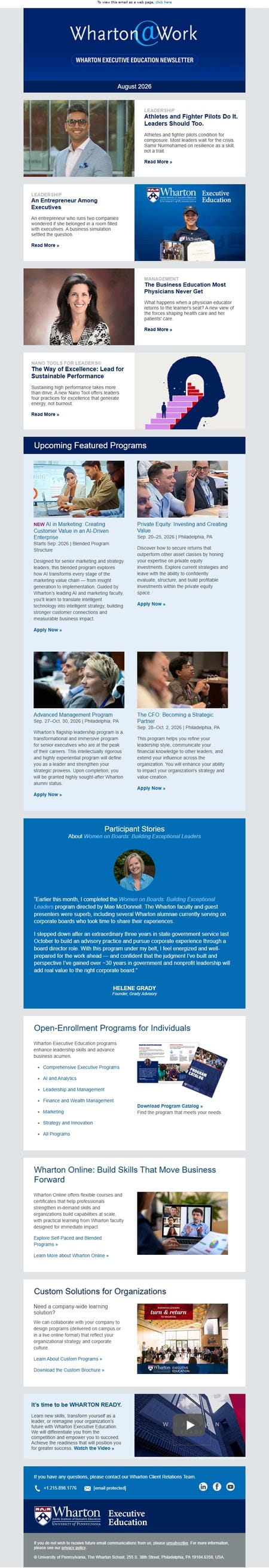 邮件模板创意 Wharton Executive Education 8