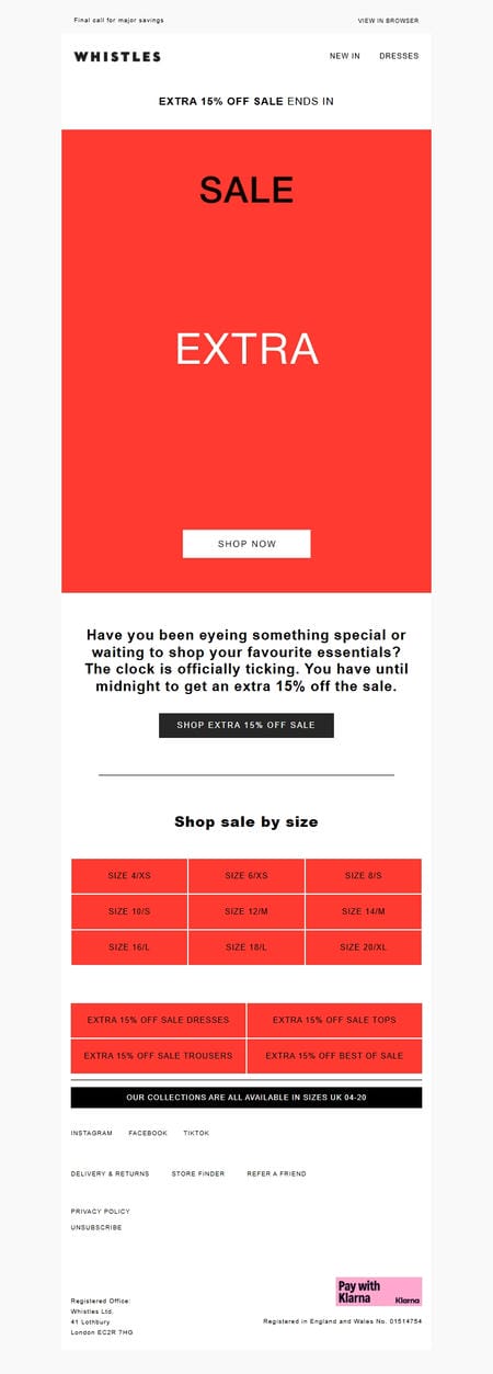 邮件模板创意 Whistles Sale 84