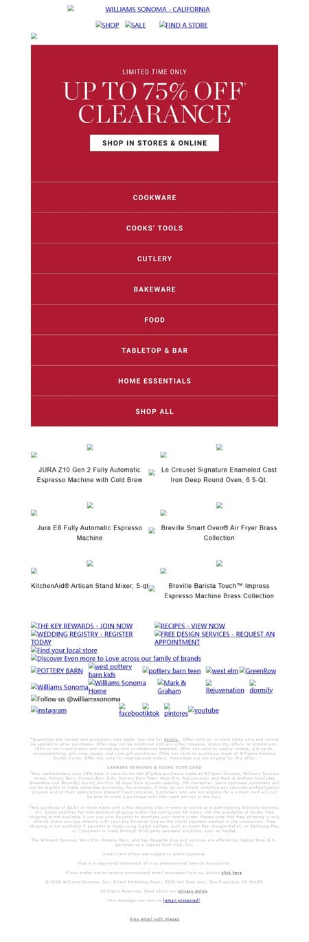 邮件模板创意 Williams Sonoma 156