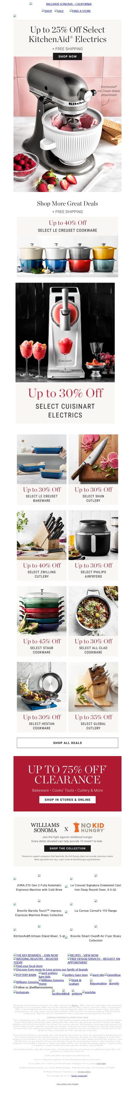 邮件模板创意 Williams Sonoma 163