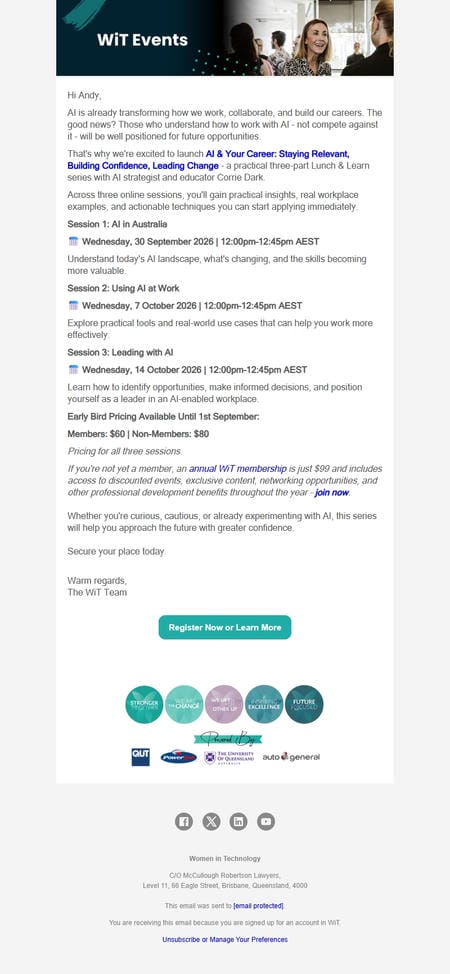 邮件模板创意 Wit Events