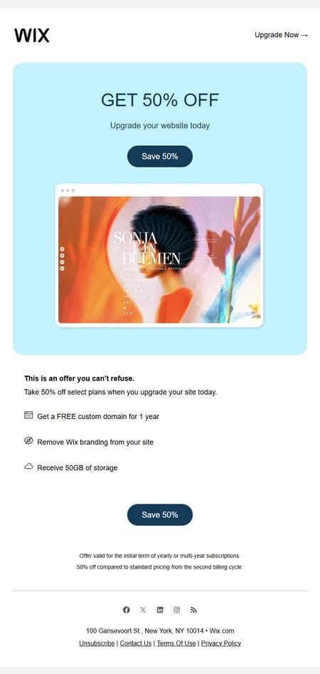 邮件模板创意 Wix Com 66