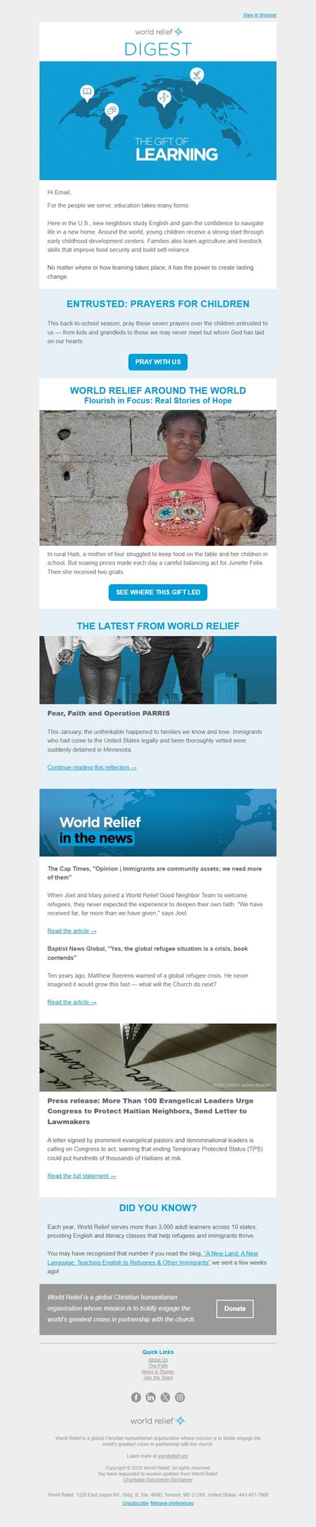 邮件模板创意 World Relief 21