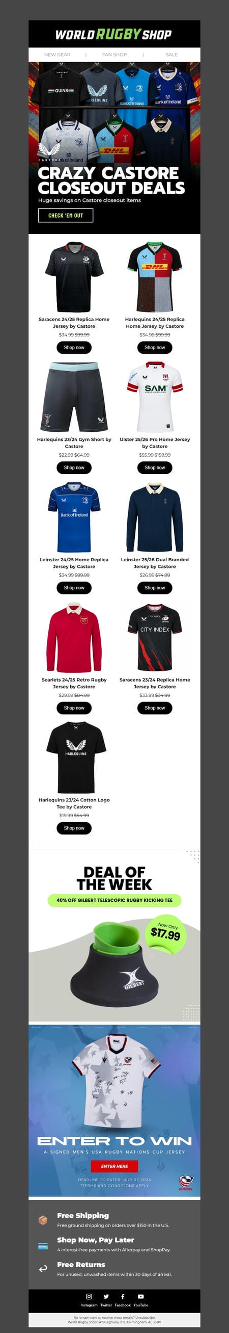 邮件模板创意 World Rugby Shop 151