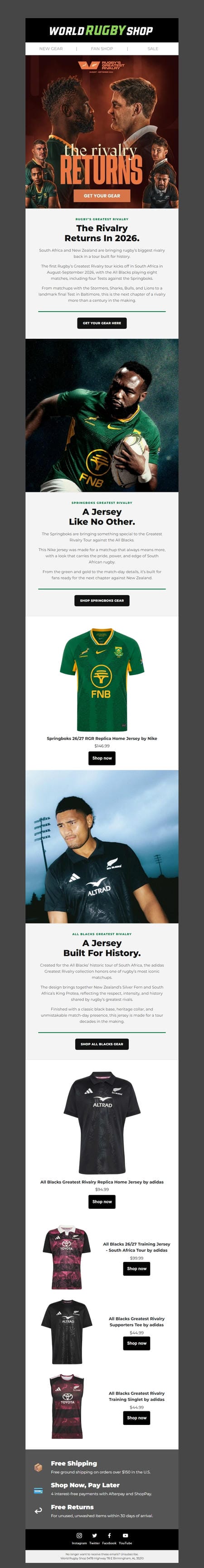 邮件模板创意 World Rugby Shop 157