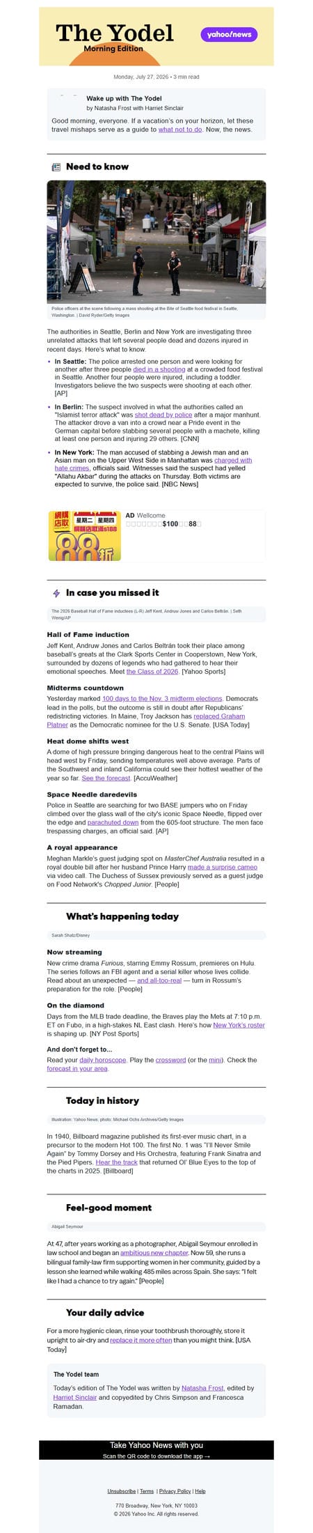 邮件模板创意 Yahoo News 158