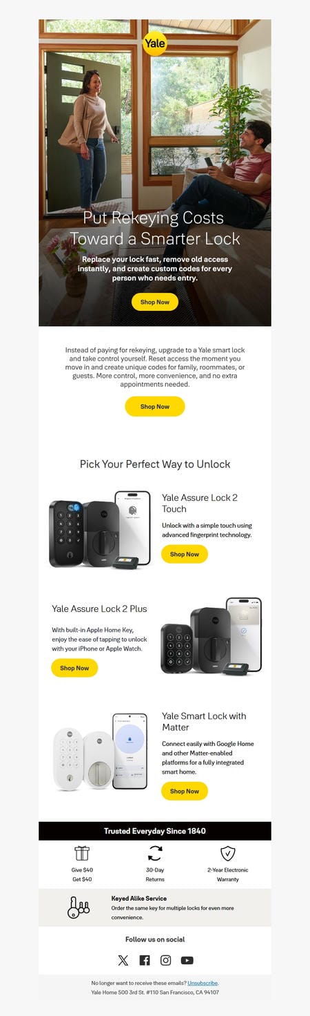 邮件模板创意 Yale Locks 32