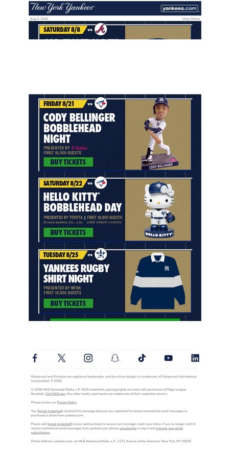 邮件模板创意 Yankee Stadium Ticket Office 30